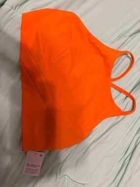 lululemon athletica Neon Orange Flow Y Wrap-Front High-Neck Bra